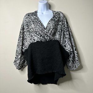 Dots Black/White Abstract Blouse Women's 3X